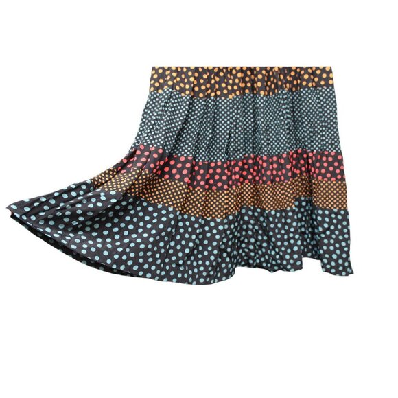 Vintage Carole Little Midi Skirt Size 4 Pull On Elastic Waist Polka Dot Pleated - Picture 5 of 13
